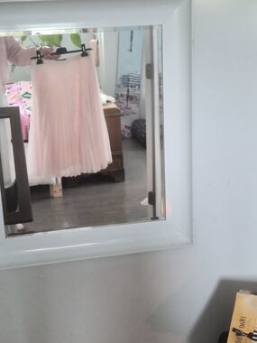 Pink Tartan Soft Pleated Blush Midi Skirt